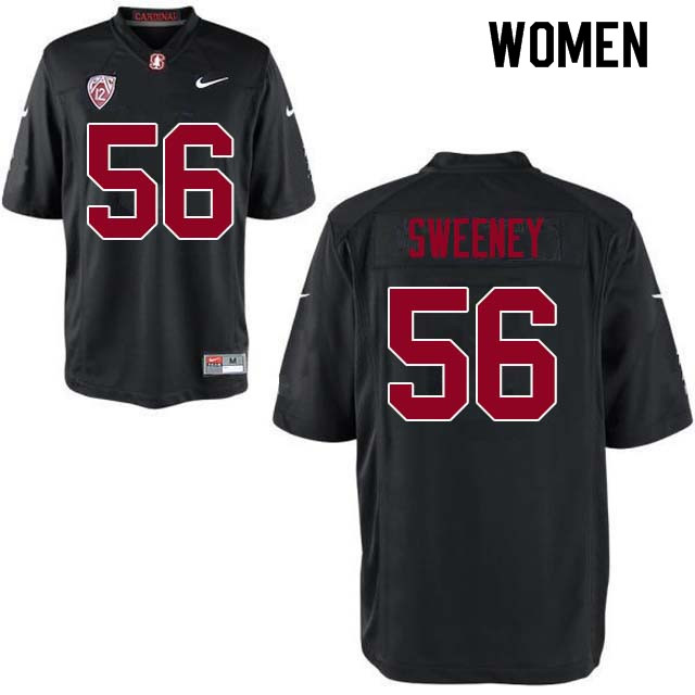 Women Stanford Cardinal #56 Will Sweeney College Football Jerseys Sale-Black